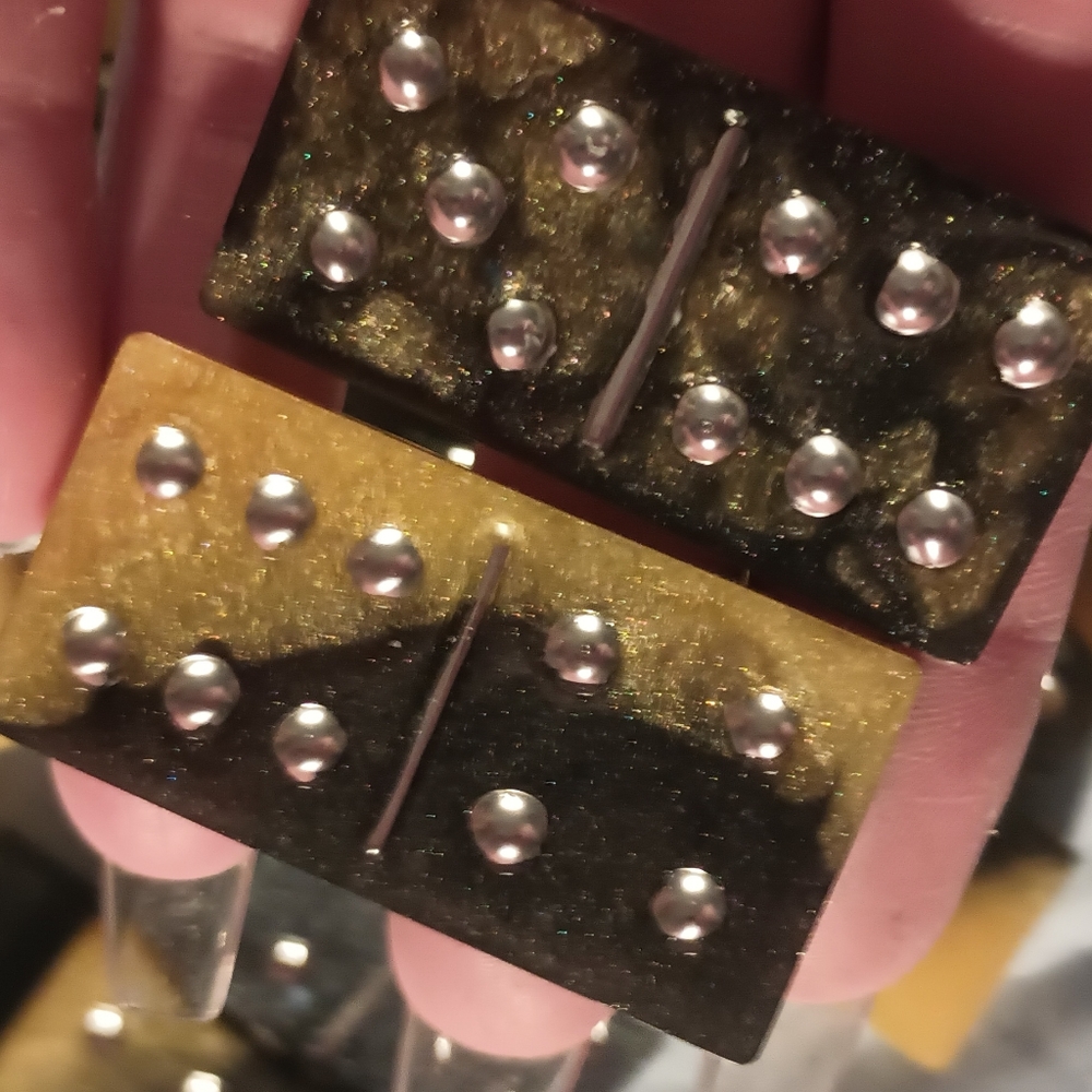 Handmade resin dominoes set